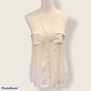 5/$25 Merona White Button Up sleeveless Top Size XS NWT